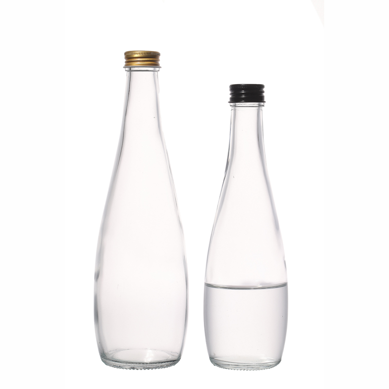 High Quality Suppliers Glassware Customize Clear Glass Water Bottle with Metal Lid 330ml 500ml