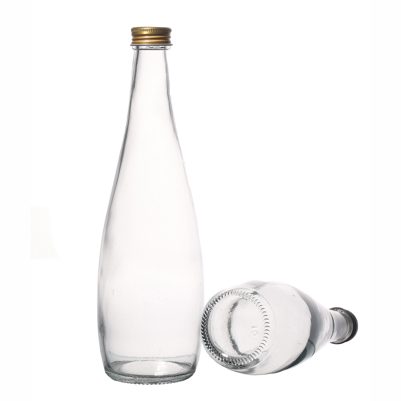 High Quality Suppliers Glassware Customize Clear Glass Water Bottle with Metal Lid 330ml 500ml