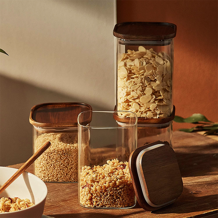 High Quality Tea Nut Grain Storage Glass Jar Kitchen Container With Ball Cork