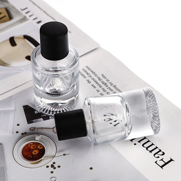 High Quality Thick Bottom Cylinder Round Glass Perfume Spray Bottle 30ml 50ml With Box Tube