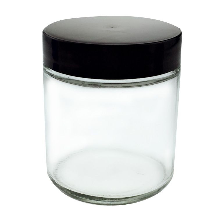 High Quality Transparent 4OZ Cream Bottle Glass Jar 120ml Round Straight Side Glass Jar For Eye Cream