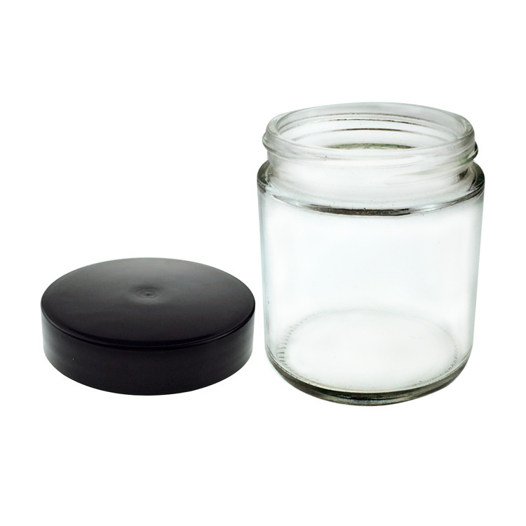 High Quality Transparent 4OZ Cream Bottle Glass Jar 120ml Round Straight Side Glass Jar For Eye Cream