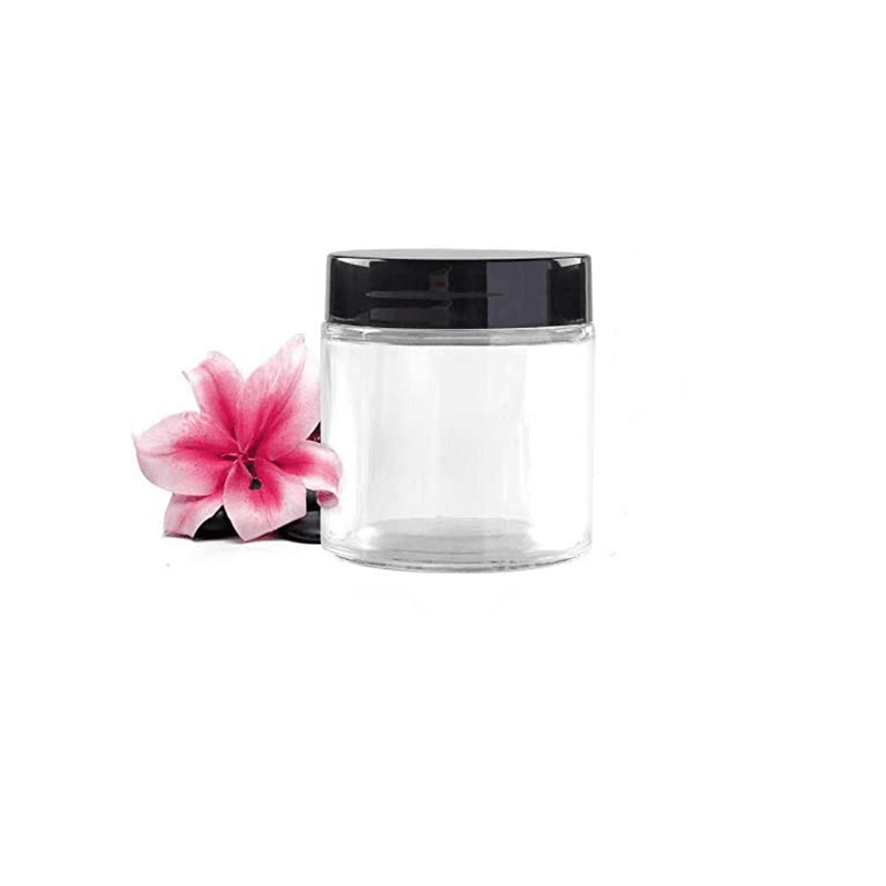 High Quality Transparent 4OZ Cream Bottle Glass Jar 120ml Round Straight Side Glass Jar For Eye Cream