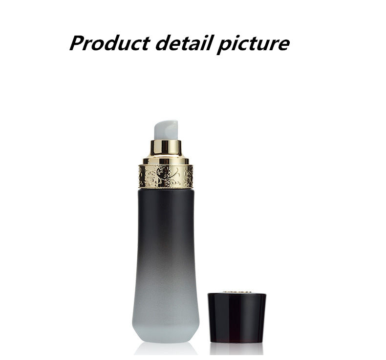 High Quality White Cosmetic Packaging Empty Black Lotion Bottle 30ml 50ml Serum Glass Cosmetic