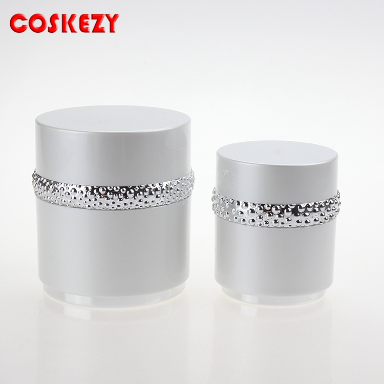 High Quality White Empty Cosmetic Acrylic Jar 30g, Double Wall Round 1 oz Screw Cap Cream Container Plastic Jar