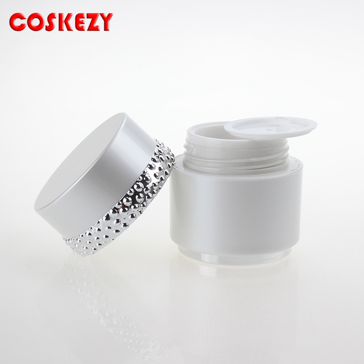 High Quality White Empty Cosmetic Acrylic Jar 30g, Double Wall Round 1 oz Screw Cap Cream Container Plastic Jar
