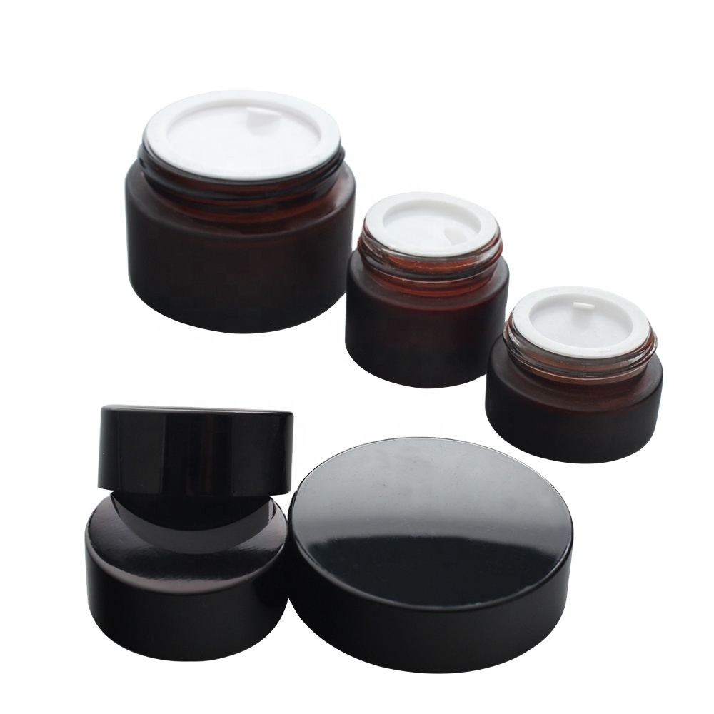High Quality Wholesale Custom Cheap mask 50ml amber glass face cream jar