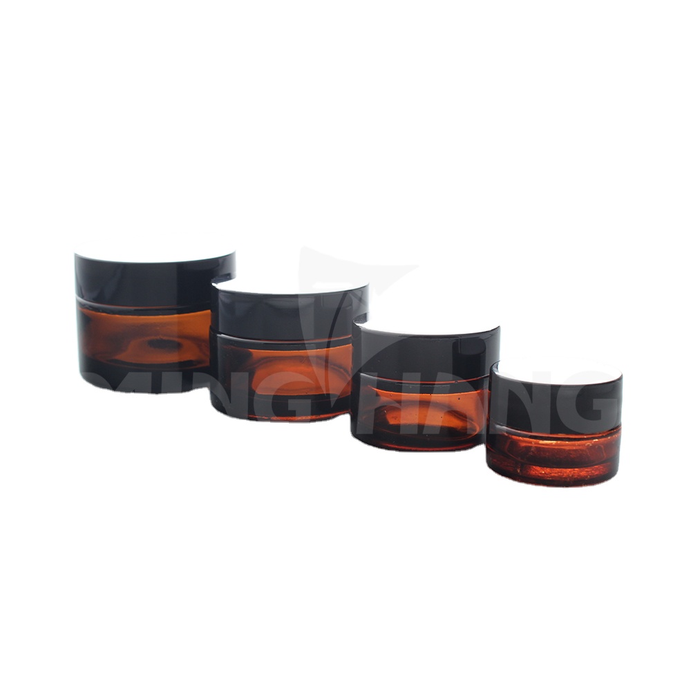 High Quality Wholesale Custom Cheap mask 50ml amber glass face cream jar