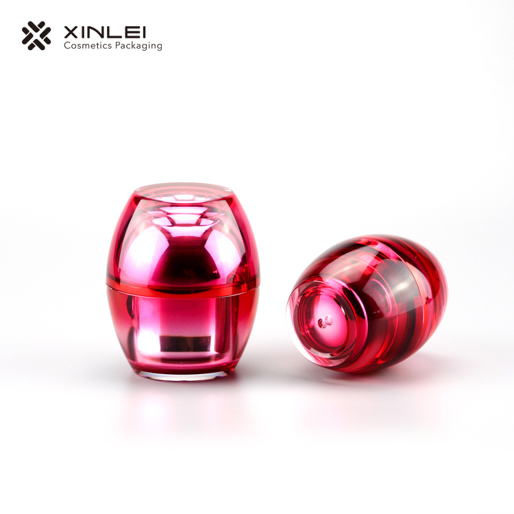 High Quality ball shaped Acrylic Jar with red  lid 15g