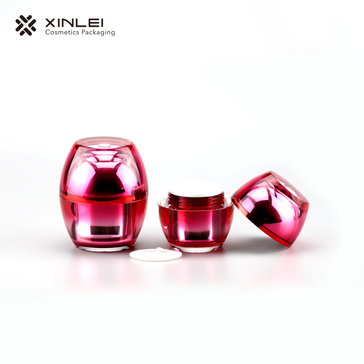 High Quality ball shaped Acrylic Jar with red lid 15g