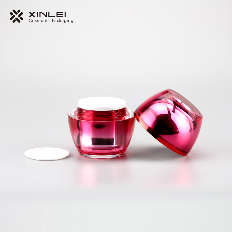 High Quality ball shaped Acrylic Jar with red lid 15g