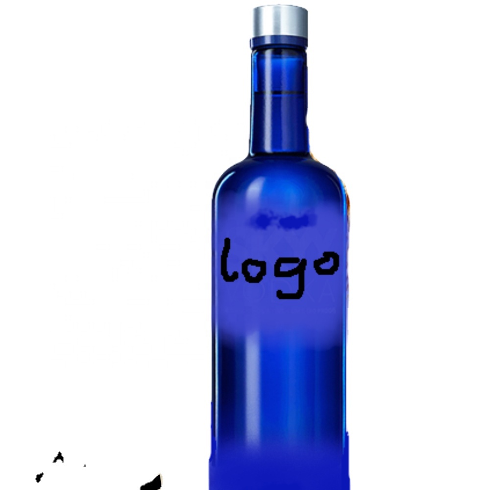 High Quality blue Glass Bottles, for Absolute blue vodka,factory price
