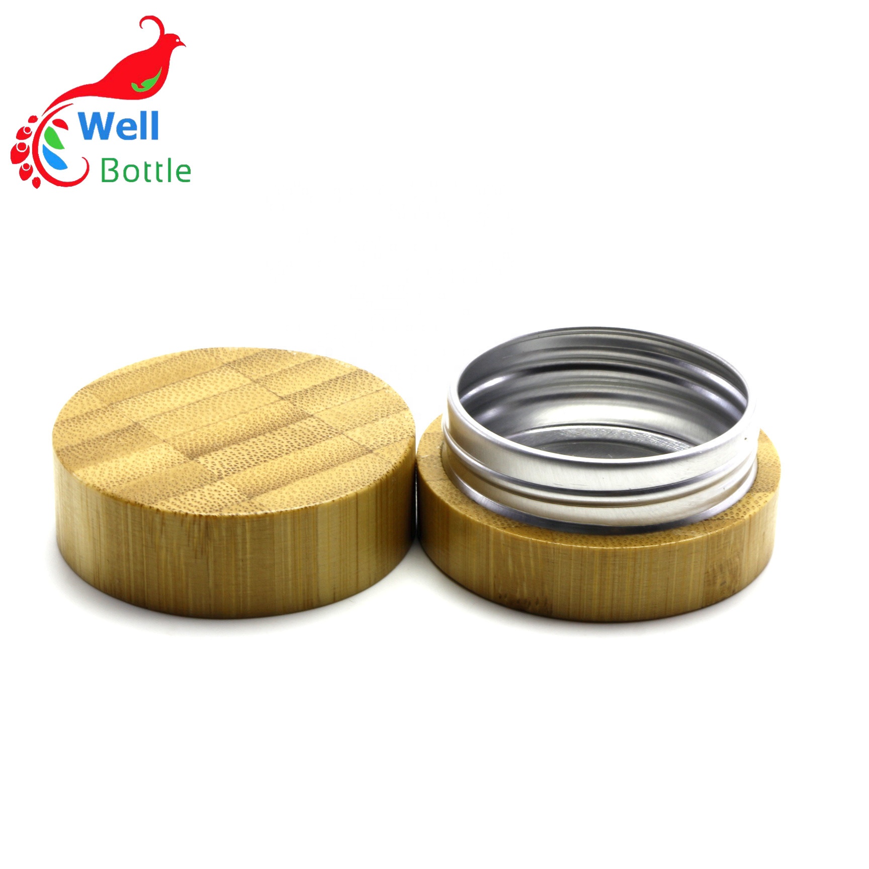 High Quality cosmetic bamboo face cream jar with aluminum inner GJ-221RL