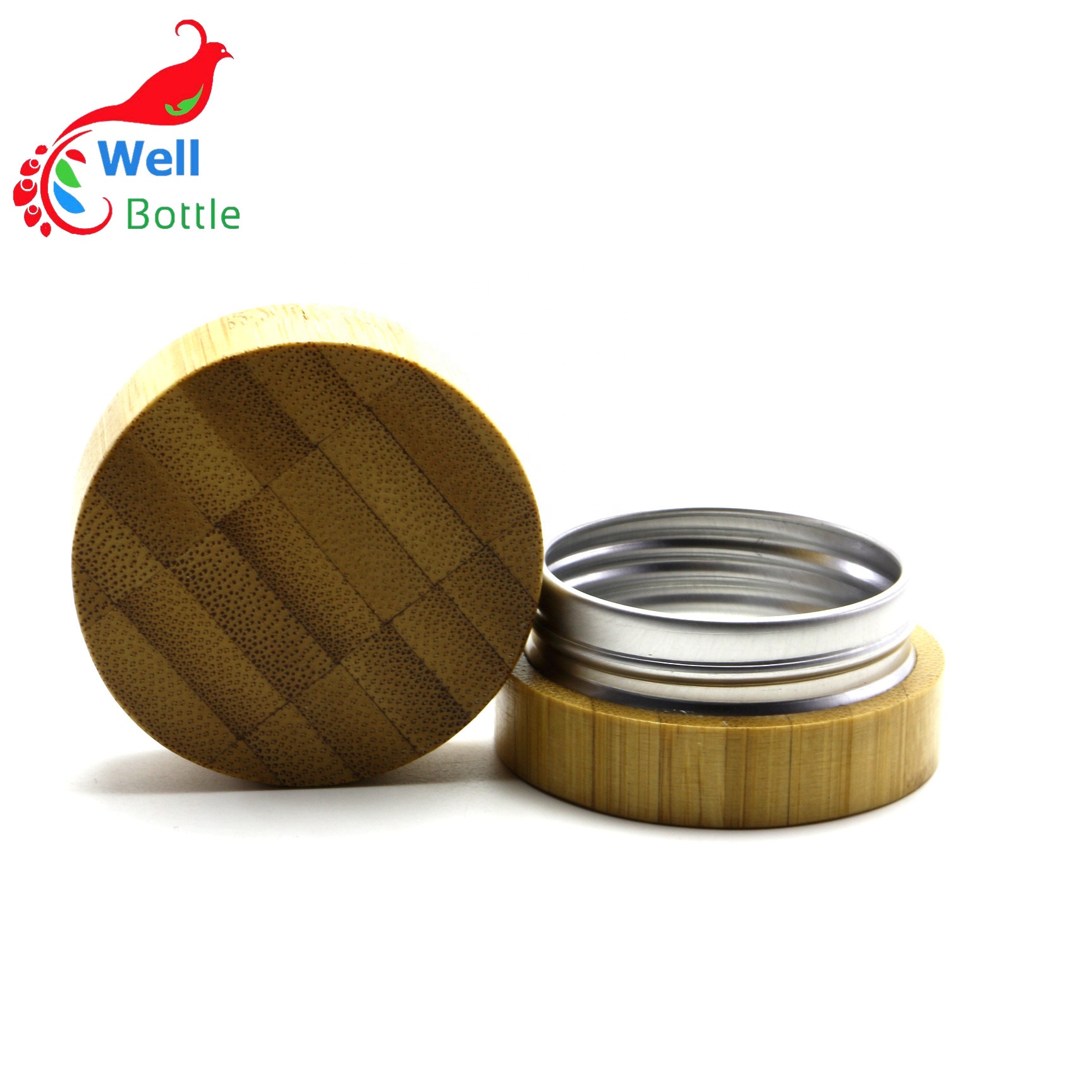High Quality cosmetic bamboo face cream jar with aluminum inner GJ-221RL
