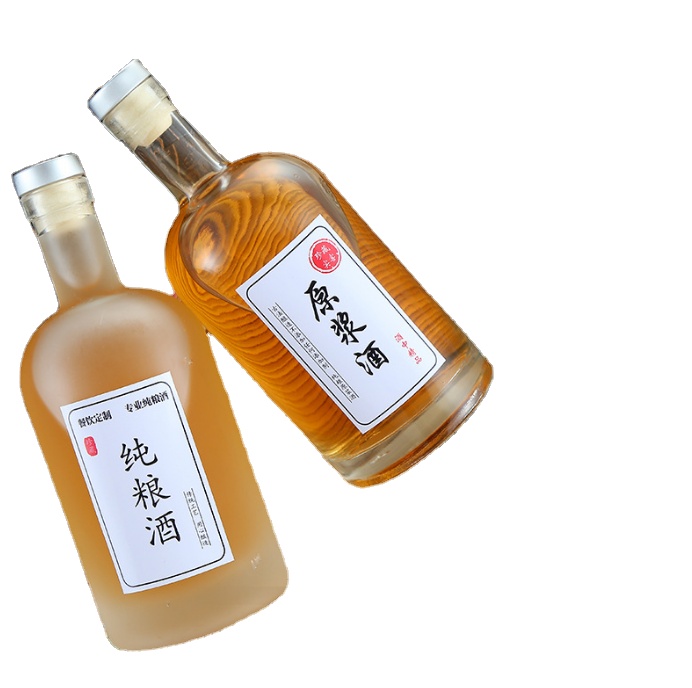 High White Glass Material 200ML 375ML 500ML Vodka Liquor Bottle 750ML With Cap Or Stopper