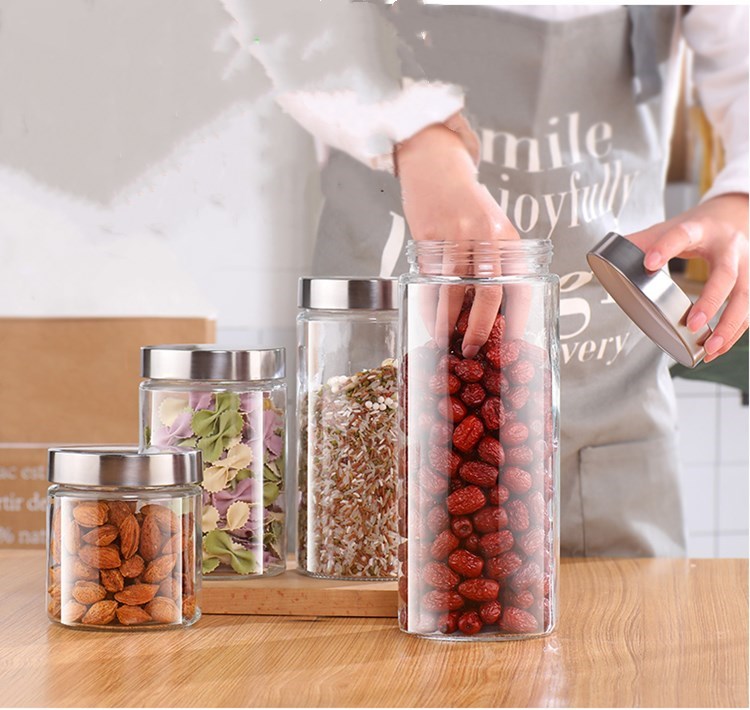 High borosilicate 8 oz 4oz 16oz 32oz with airtight lid glass mason jars canning in bulk with steel lid