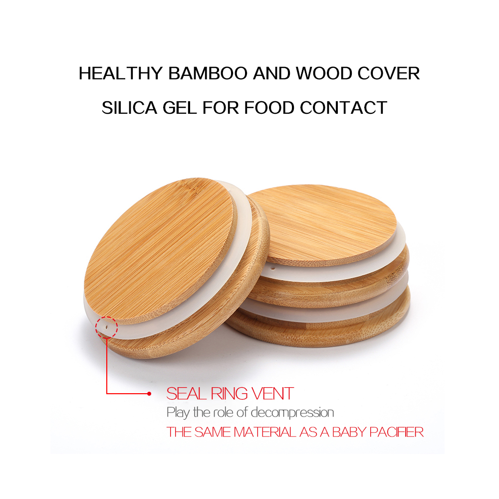 High borosilicate bamboo lids kitchen glass airtight container storage bottles glass jars