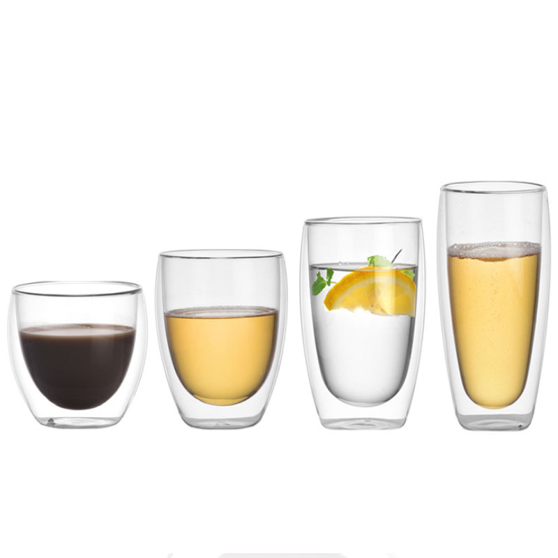 High borosilicate double layer glass cup creative egg-shaped transparent high-grade insulation mugs water cup