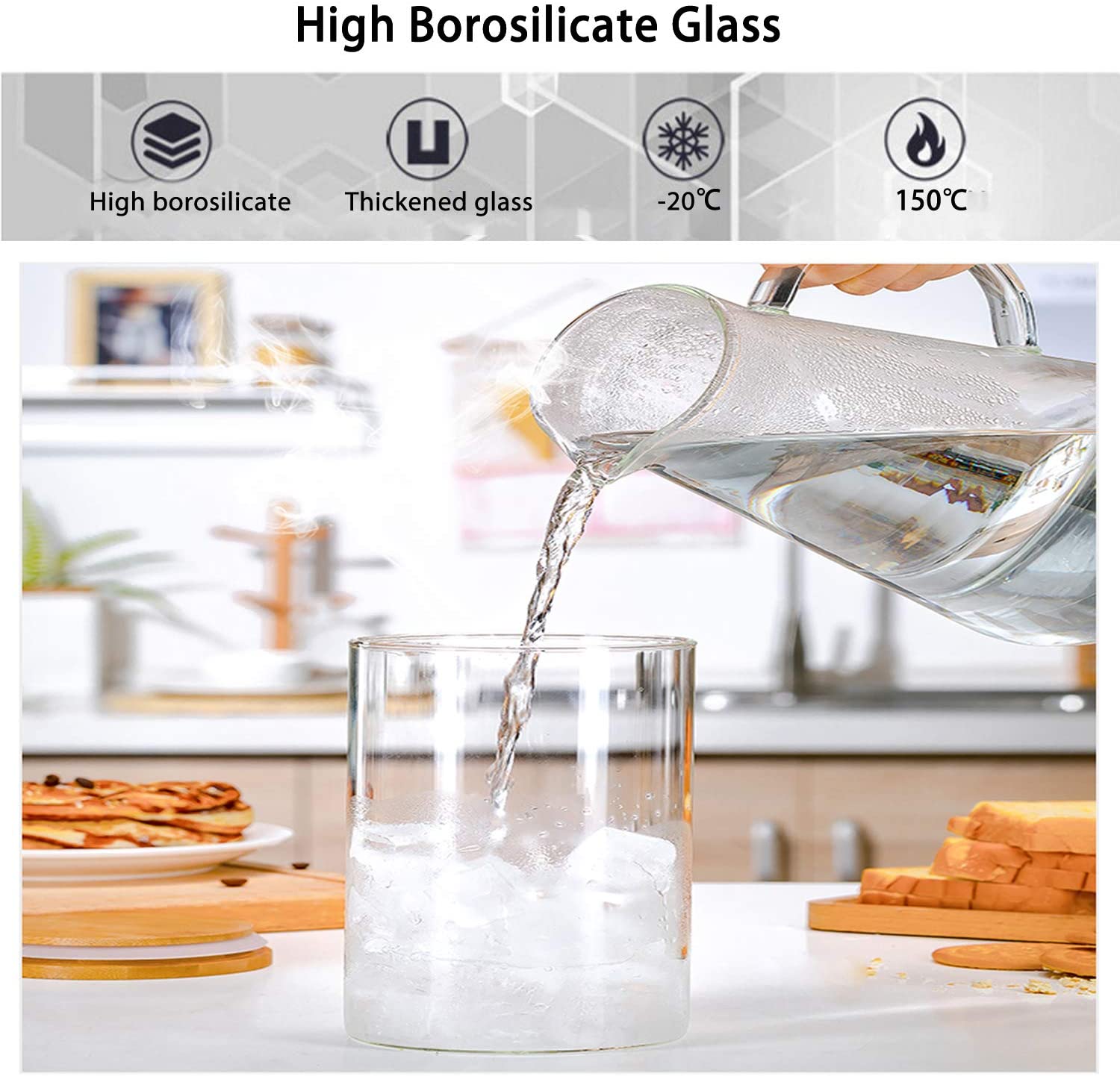 High borosilicate glass food storage Set of 3 / 6 / 12 Storage Jars Borosilicate Glass with Lid