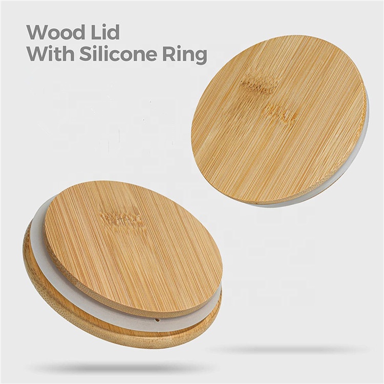 High borosilicate glass food storage jar with bamboo lid