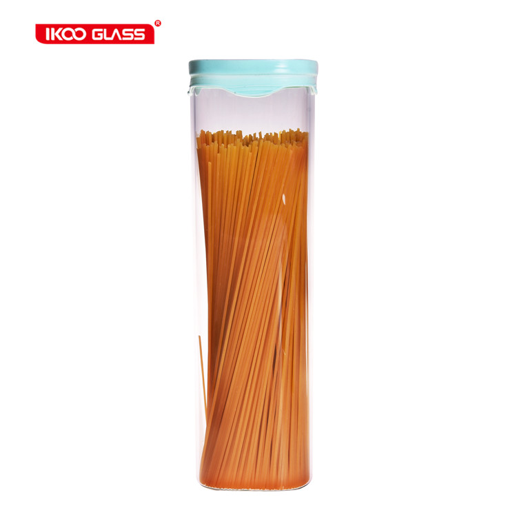 High borosilicate glass jar square cereal and dry food storage containers