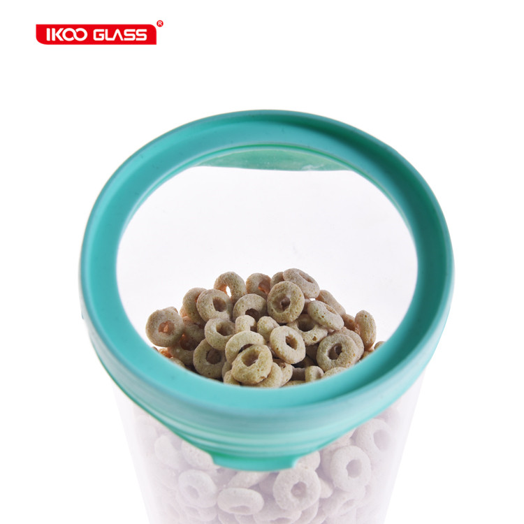 High borosilicate glass jar square cereal and dry food storage containers