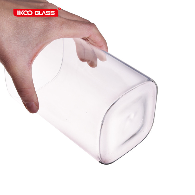 High borosilicate glass pasta container cereal storage with tempering glass lid