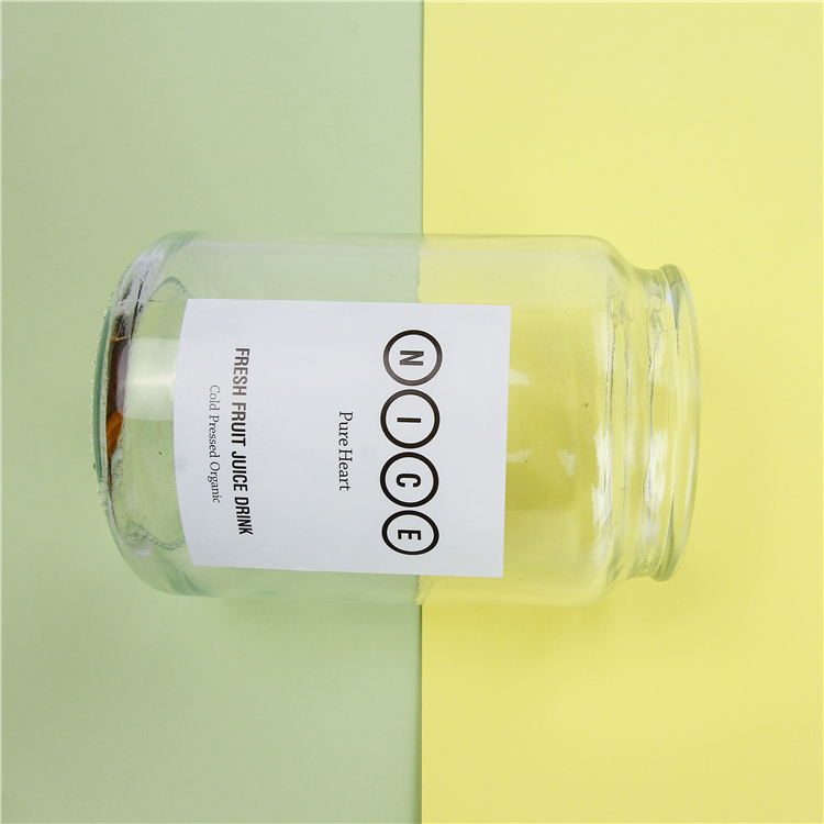 High borosilicate glass storage jar bottle without screw lid glass kitchen food container