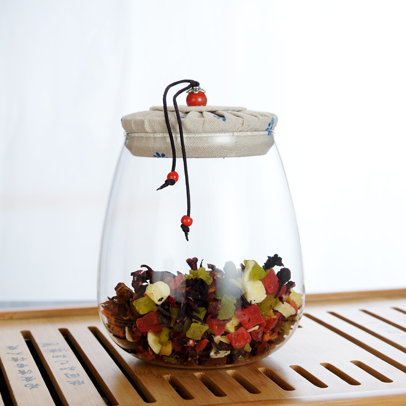 High borosilicate glass storage jar large glass food storage jar