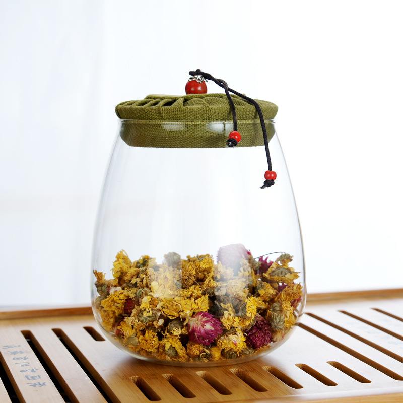 High borosilicate glass storage jar large glass food storage jar