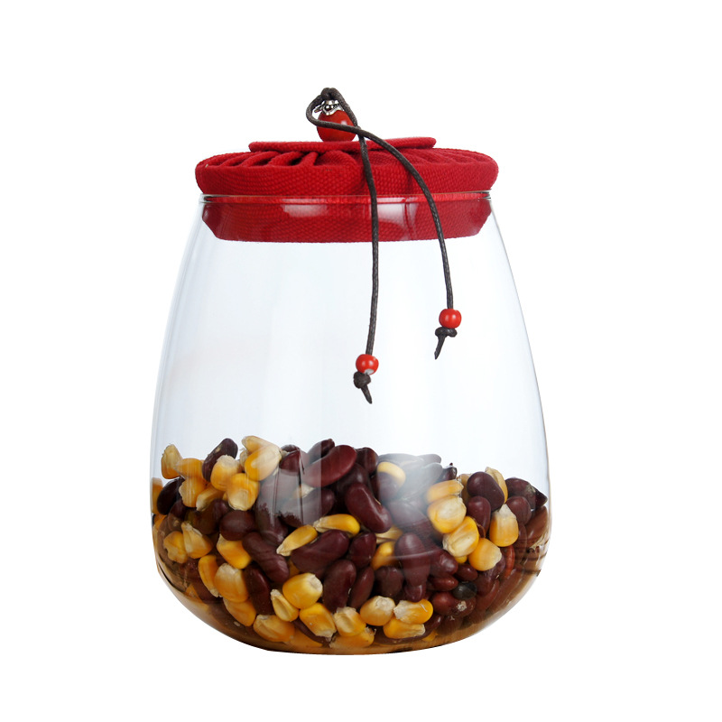 High borosilicate glass storage jar large glass food storage jar