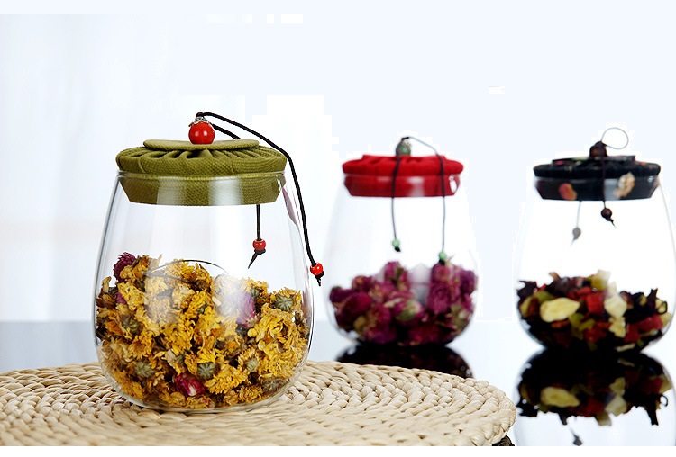 High borosilicate glass storage jar large glass food storage jar