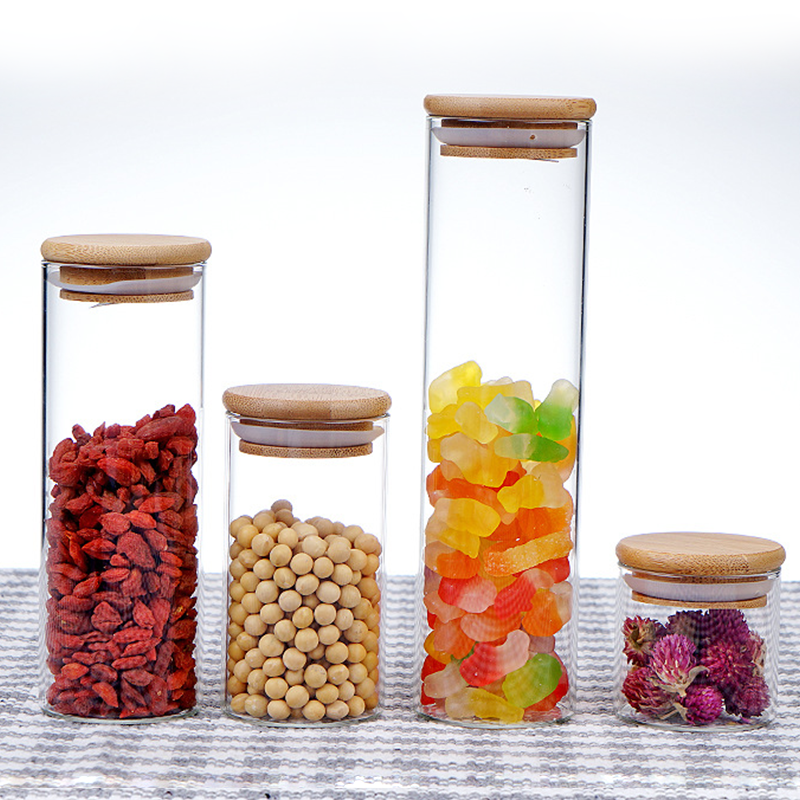 High borosilicate moistureproof bamboo cork sealed storage tank heat and freeze proof