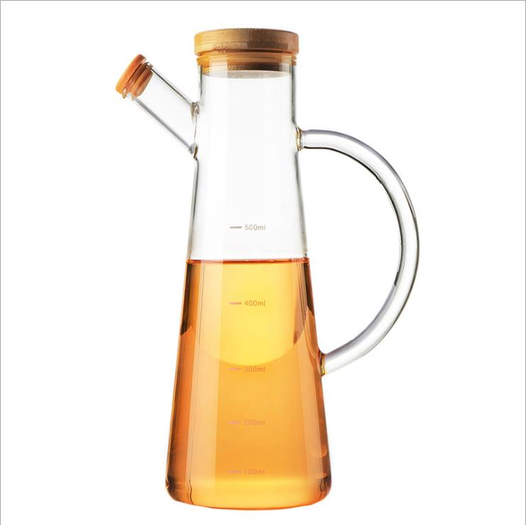 High borosilicate oil vinegar bottle transparent glass olive oil jars