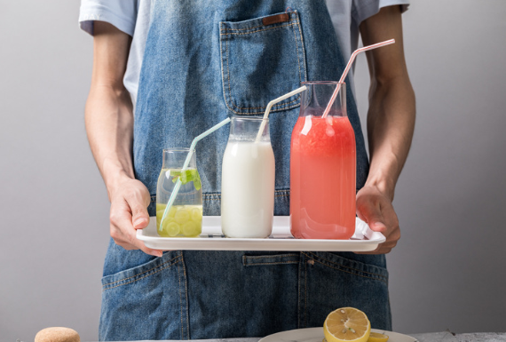 High borosilicate storage tank cork milk bottle with three volumes