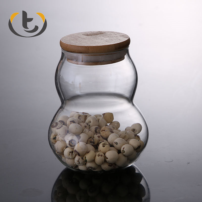 High demand frosted clear glass jar with lid glass trinket jar