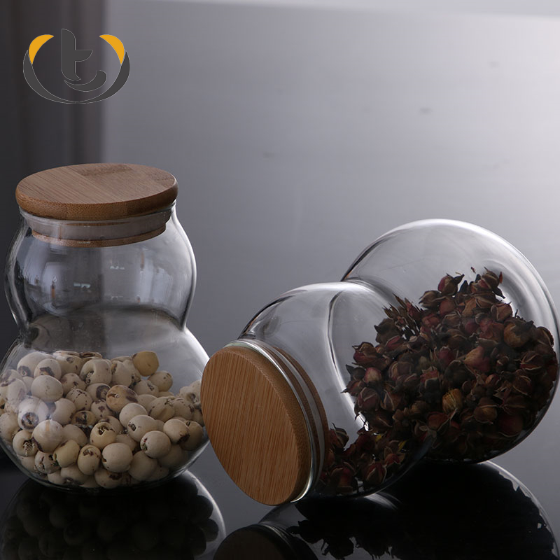 High demand frosted clear glass jar with lid glass trinket jar