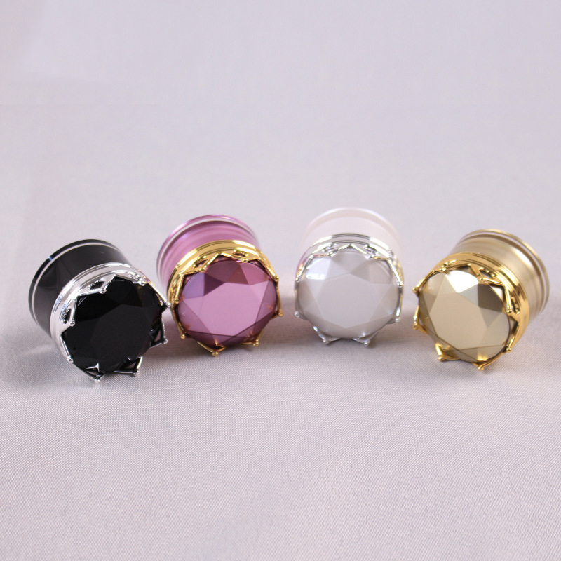 High-end 10g Pink Luxury Crown Travel Portable Plastic Jar Face Cream Box Eye Cream Jar Acrylic Cream Jar