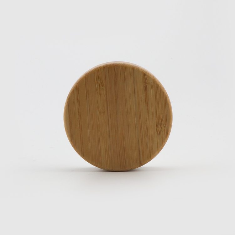 High end 15g 30g 50g empty round facial lotion containers clear glass cosmetics jar with wood child safe cap