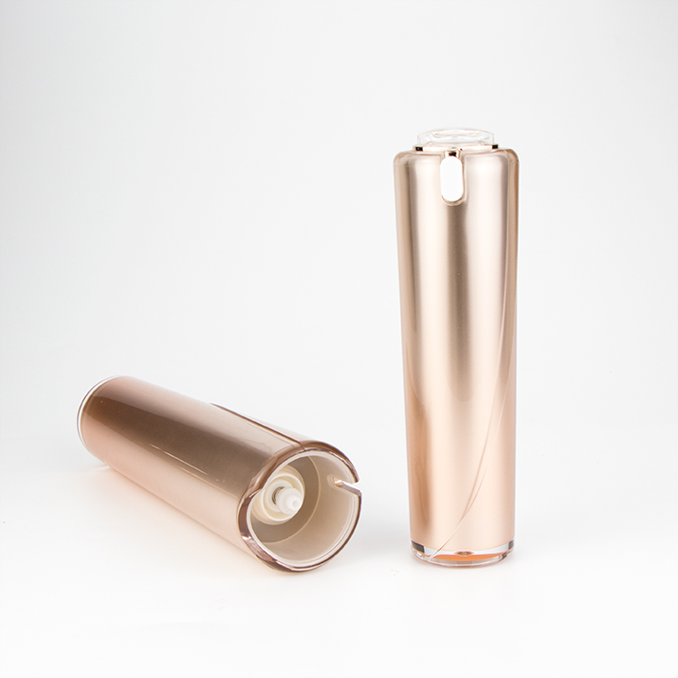 High end 20 ml 30 ml 50 ml uv gold empty airless cosmetic face cream plastic acrylic bottles and jars
