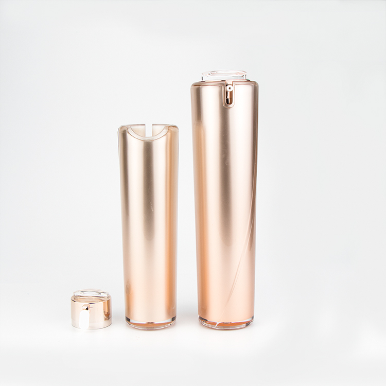 High end 20 ml 30 ml 50 ml uv gold empty airless cosmetic face cream plastic acrylic bottles and jars