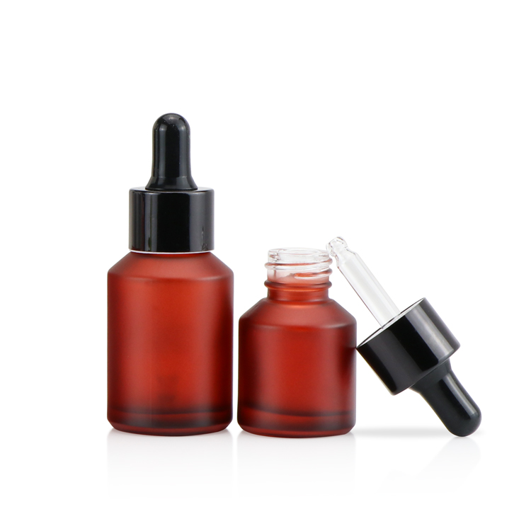 High end 20ml 30ml 50ml empty glass dropper bottle pink hair face oil bottles for skincare person