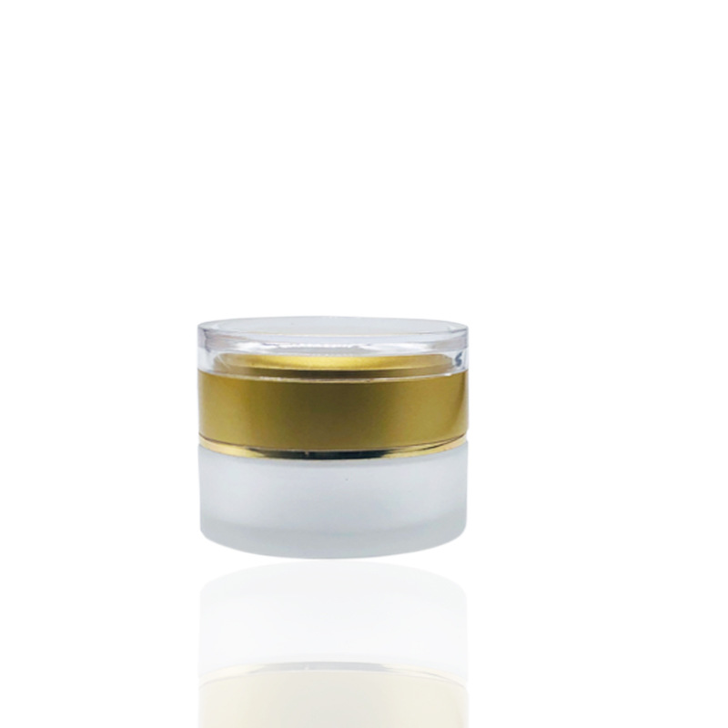 High end 20ml 30ml 50ml wide mouth clear skin care cream packaging glass jar with acrylic cap