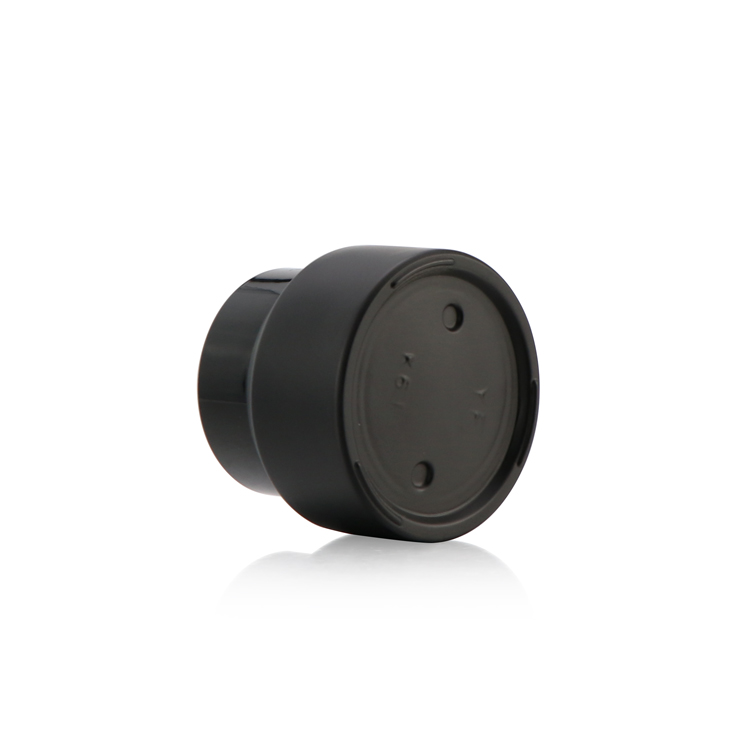 High end 30 ml 50 ml 100 ml 1oz cream jar sloping shoulder matte black glass cosmetic jar with black plastic lid