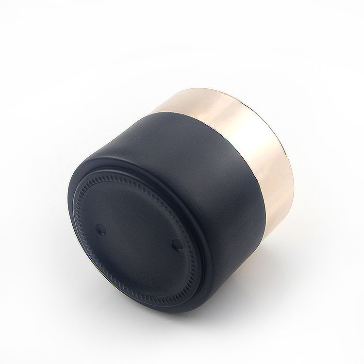 High end 30g 50g frosted matte black cosmetic glass jar for cream Skin Care Cream Jar with screw lid