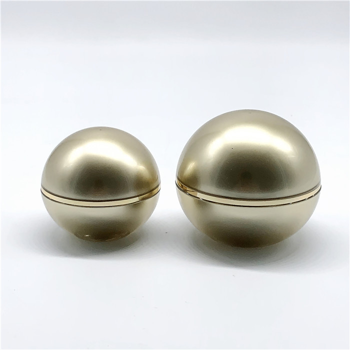 High end 30g 50g gold color pearl acrylic cosmetic ball shape plastic jar