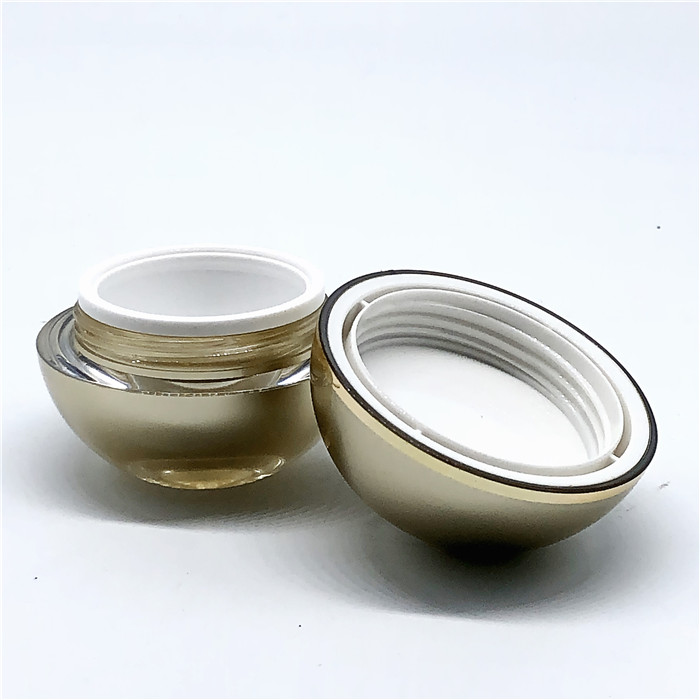 High end 30g 50g gold color pearl acrylic cosmetic ball shape plastic jar