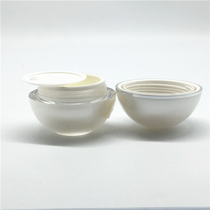 High end 30g 50g gold color pearl acrylic cosmetic ball shape plastic jar
