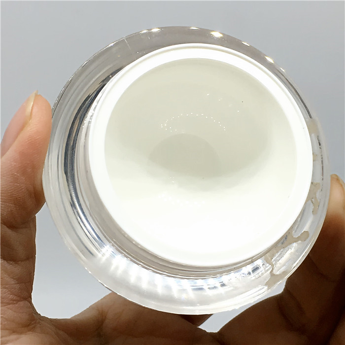 High end 30g 50g gold color pearl acrylic cosmetic ball shape plastic jar