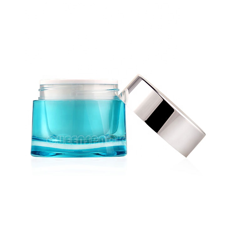 High-end Cosmetic Acrylic Skincare Cream Jar 15ML 50ML Lid Round Bottom Square Cream Bottle